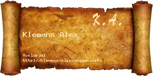 Klemens Alex névjegykártya