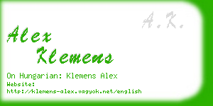 alex klemens business card